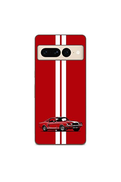 OEM Husa compatibila cu Google Pixel 7 Pro Silicon Gel Tpu Model Red Mustang