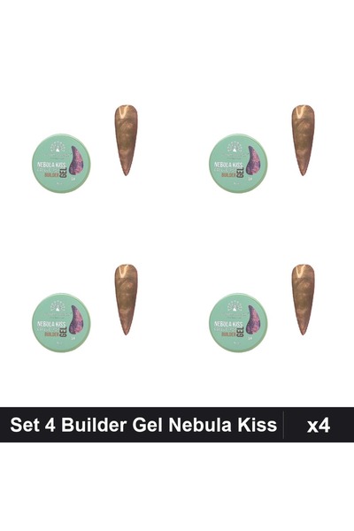 global fashion Set 4 Builder Gel Nebula Kiss 15g, Global Fashion, Constructie...