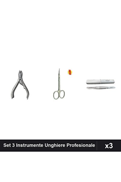 One Group Set 3 Instrumente Unghiere Profesionale - Cleste Pedichiura, Forfec...