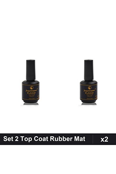 Makeup Set 2 Top Coat Rubber FSM Matt 15ml, Finish Mat Manichiură Gel UV/LED