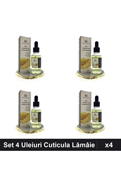 global fashion Set 4 Uleiuri Cuticula cu Pipeta Aroma Lămâie 30ml, Îngrijire ...