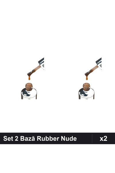 FSM Set 2 Bază Rubber Color Nude 15ml Nr.12, Manichiură UV/LED Profesională