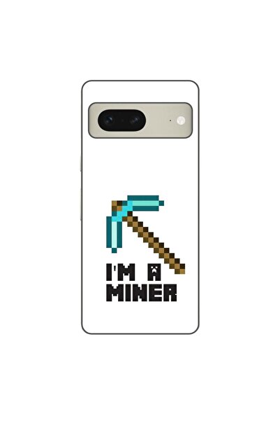 OEM Калъф, съвместим с Google Pixel 7, силиконов гел TPU, с шарка Minecraft М...