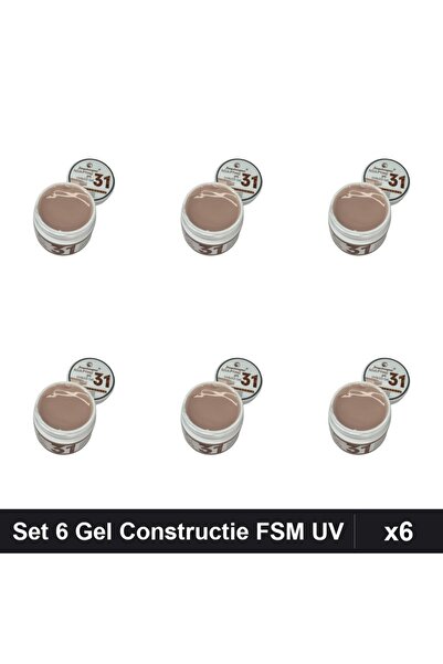 FSM Set 6 Gel de Constructie UV LED 15g, Builder Gel Profesional Manichiura
