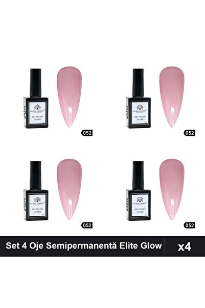 global fashion Set 4 Oje Semipermanentă Elite Glow 15ml, Gel Polish UV/LED