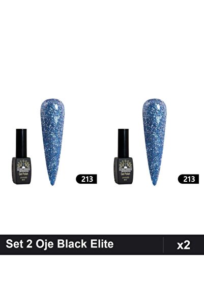 global fashion Set 2 Oje Semipermanente Black Elite 8ml, Manichiura UV/LED,