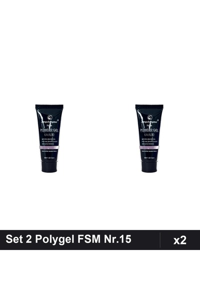 FSM Set 2 Polygel 30ml Nr.15, Constructie Unghii Gel, Manichiura Profesionala