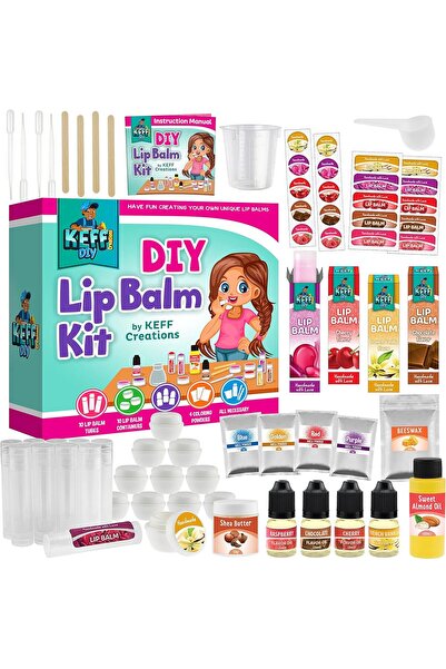 keff DIY Lip Gloss Making Kit for Kids - Make Your Own Lip Gloss/Balm Set. In...