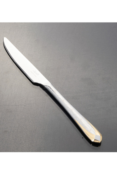 ALSAIF Stainless Steel 6-Piece Dining Knife Set, Silver/Gold