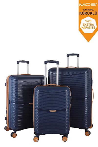 MÇS V379 AURA Y.ÜRETİM PP VALİZ KOYU PUDRA SET