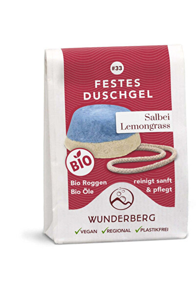 WUNDER Gel de dus solid bio cu salvie si lemongrass, 80g Wunderberg