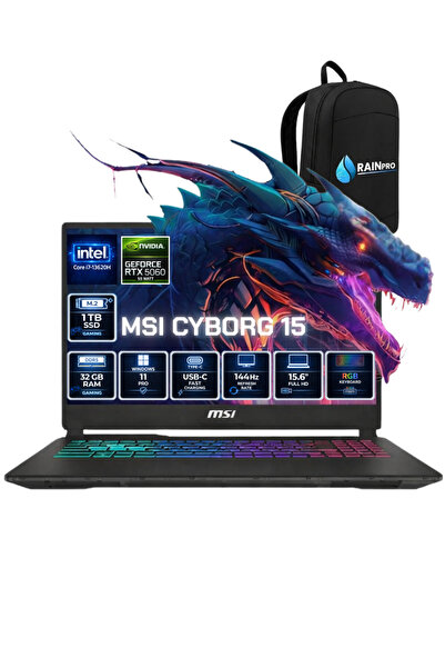 MSI Cyborg 15 Intel Core® I7 13620H 32 GB DDR5 1 TB SSD 8GB /RTX5060 Gddr7 Wi...