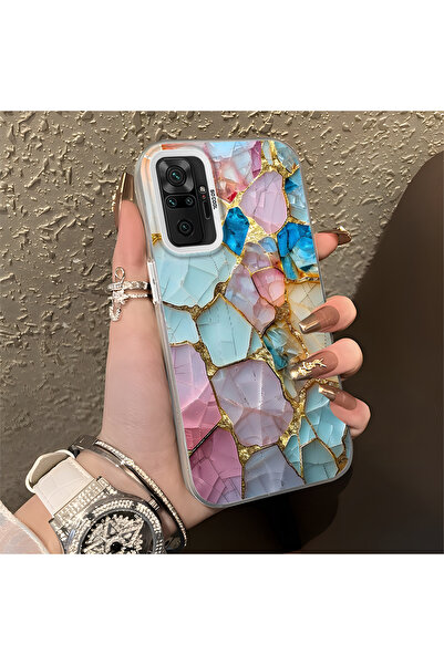 ARTISHELL Redmi Note 10 Pro Uyumlu Mermer Desenli Düşmeye Dayanıklı Telefon K...