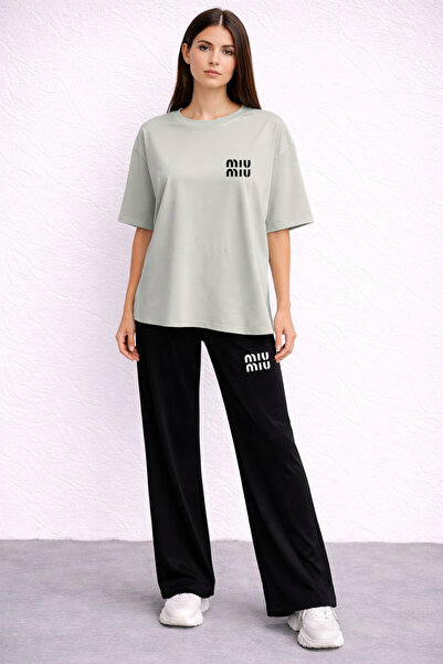 ZAVIXO Women's T-Shirt Pants Set 100% Cotton Comfortable Casual Combination