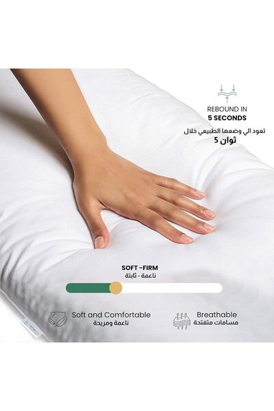 COTTON HOME ® Comfort Pillow 48x70cm Microfiber Sleep Pillow for Side Sleepers (White) Pack of 2