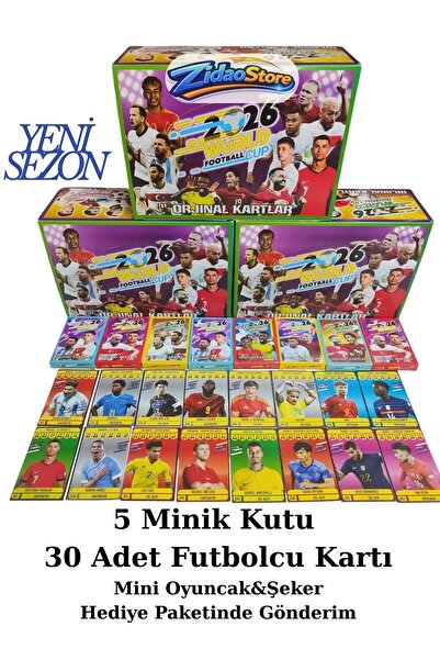 Emrah Gültekin 2026 Futbolcu Kartları 5 Mini Kutu 30 Kart Oyuncak ve Şeker He...
