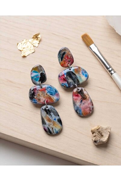 Dodemert Home Luna Series Sequential Polymer Clay & Epoxy Handmade Design Ear...