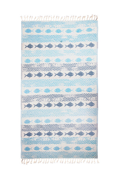 ANEMOSS Fish Design Printed Turkish Peshtemal 100% Cotton