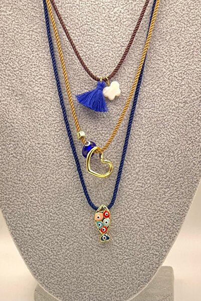 Concept HuBuTU 3 Pieces Bohemian Series Summer Navy Blue Brown Tassel Heart B...