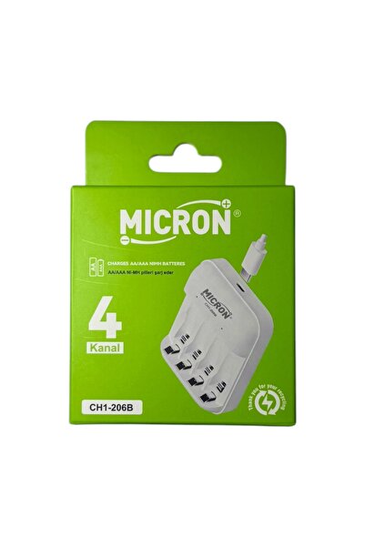 Micron AA AAA Pil Şarj Cihazı 4 Yuvalı Type-C Ni-CD Ni-MH Şarj Aleti CH1-206B