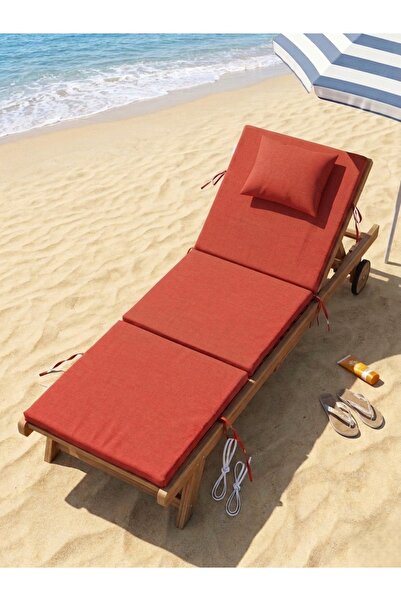 Bhomesconcept 180x55 Cm 3'e Katlanabilir Su Geçirmez Şezlong Ve Yer Minderi -...