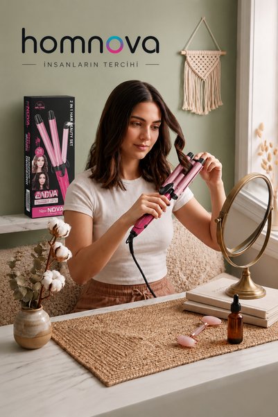 Homnova 2-in-1 Hair Styler Straightener and Wave Curler 26 mm