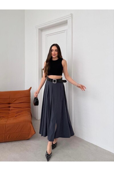 Solishop Very Comfortable Modal Tencel Skirt with Belt