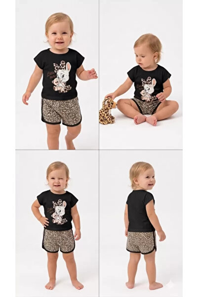 Generic Brand 1/4 Year Old Leopard Rabbit Printed Children's Set Mariposa Secret