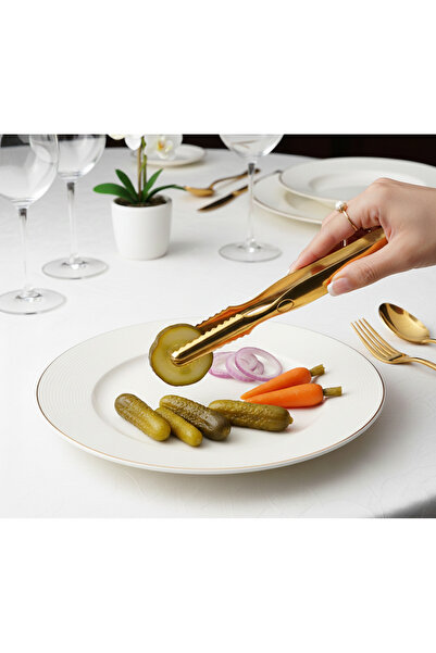 Dame Marie Gold Pickle Tongs Serving Tongs