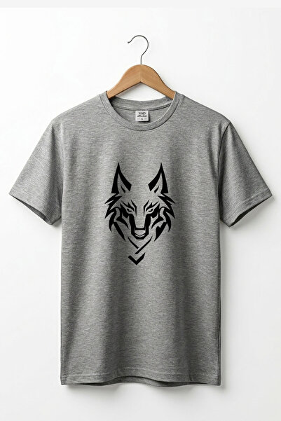 WİDİ Bozkurt Turkish Wolf Printed 100% Cotton Regular Fit Crew Neck Basic T-S...