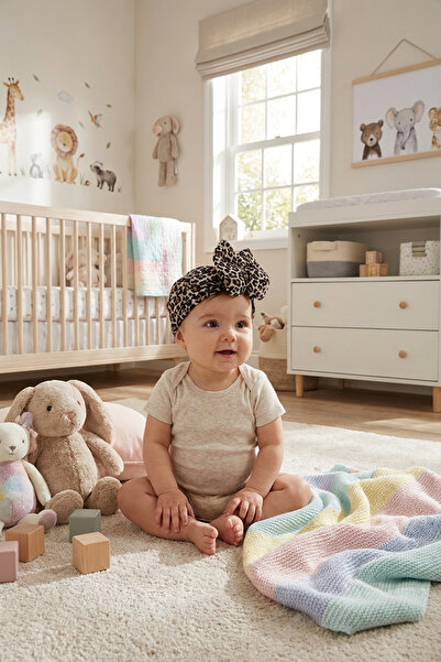 Lui Baby Kız Bebek Çocuk Fiyonk Bağlamalı Pamuklu Esnek Yumuşak Saç Bandı