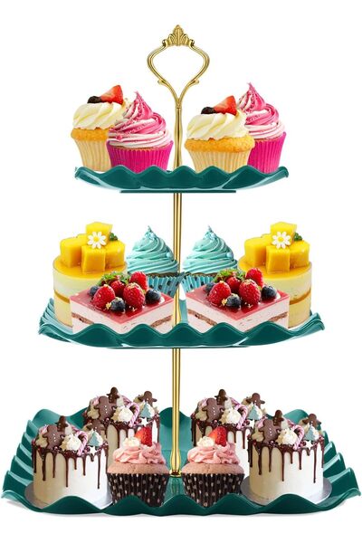 DAFO Daforit 3-Tier Cupcake Stand for Sweets, Tea Parties, Birthdays, Wedding...