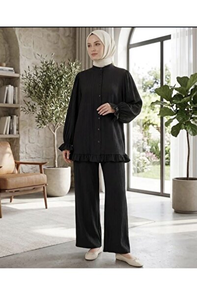 SHİROSA Top and Bottom Set with Ruffle Details