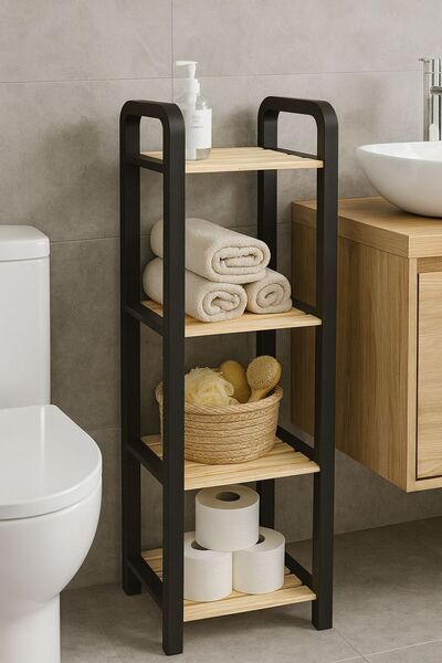Empressco Çavdar Group Mega Ahşap 4 Bölmeli Banyo Düzenleyici Masif Ahşap Ban...