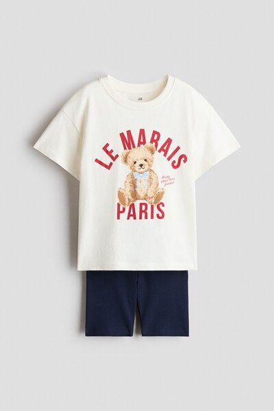 H&M 2 Parçalı Pamuklu Jarse Set