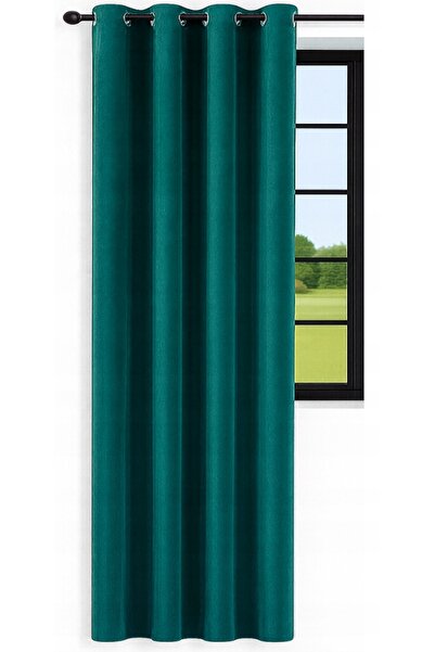 NOW-ART , Drapery Curtain , Classic Plain Pattern, 140x160 cm, Green, Ring Mo...