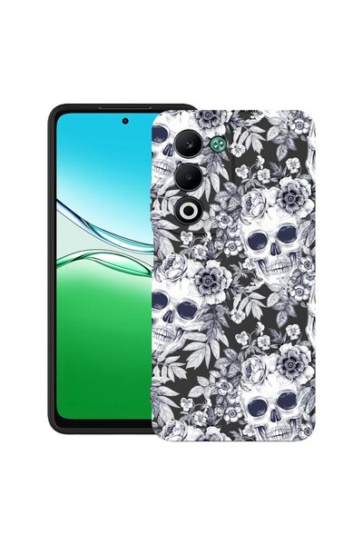 bestcase ¬Æ Husa pentru OPPO A5 din Silicon Ultra Slim cu Design Skull Black ...