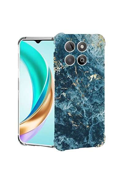 bestcase Съвместим калъф за Honor X8C, Удароустойчив 1.5ММ, Мраморен - зелен ...
