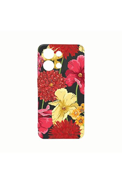 bestcase Θήκη Σιλικόνης, Συμβατή με Oppo Reno8 Pro, Κόκκινα Κίτρινα Λουλούδια...