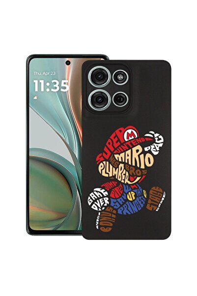 bestcase ¬Æ Husa pentru Motorola Moto G15, Calligraphy Super Mario, Slim Sili...