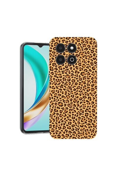 bestcase Διαφανής λεπτή θήκη σιλικόνης συμβατή με Honor X6c, με σχέδιο λεοπάρ...