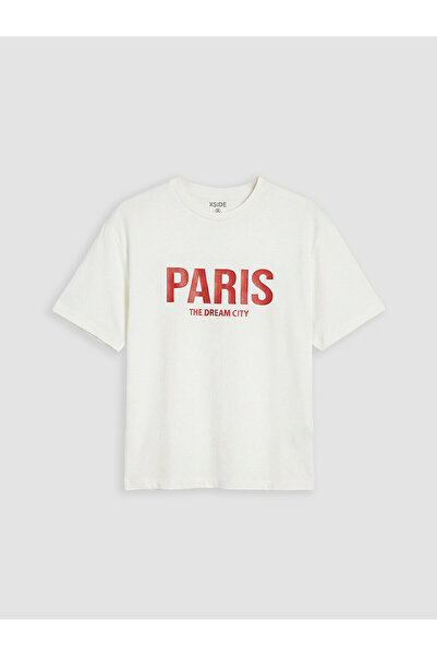 LC Waikiki Nevavm Paris Printed Soft Touch Women's T-Shirt with Difference