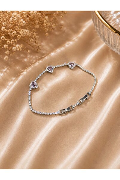 aurajewelery PEMBE KALPLİ SU YOLU BİLEKLİK