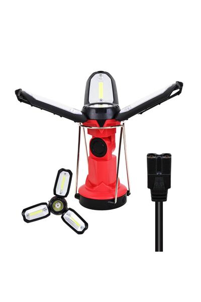nelerbulurum 7 MODLU ŞARJLI KATLANABİLİR 3XCOB LED+ 3W LED + 1 WATT EL FENERİ ÇOK FOKSİYONLU EL FENERİ KAMP LAMBASI IŞILDAK KAFA LAMBASI