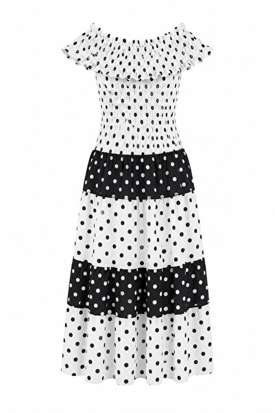 HAZELANNA Gipeli Black Polka Dot Dress
