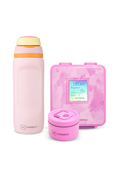 Hydrobrew Bento Lunch Box 1.74L w/ Steel Food Jar & Sip Switch Water Bottle 1...