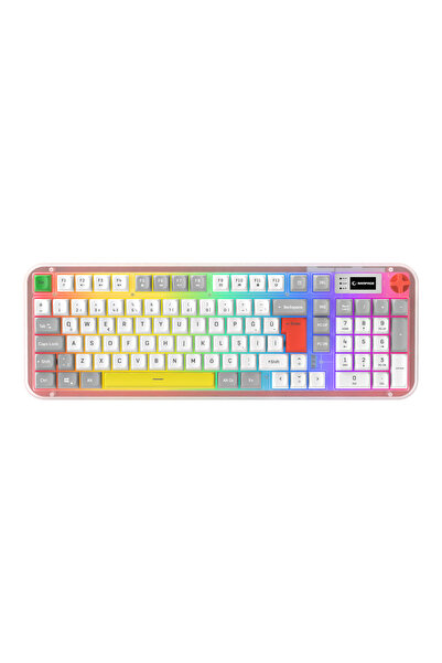 Rampage REFLECT Beyaz/Gri RGB Q Oyuncu Klavyesi Sessiz Membrane