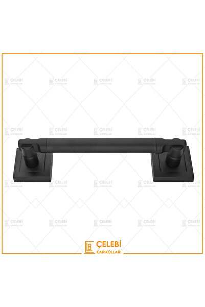 Çelebi Kapı Kolları Kare Rozetli Çekme Kol Mat Siyah 20 cm