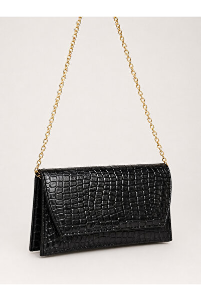 Madamra Black Crocodile Bag Leather Look Chain Strap Women's Hand and Shoulde...