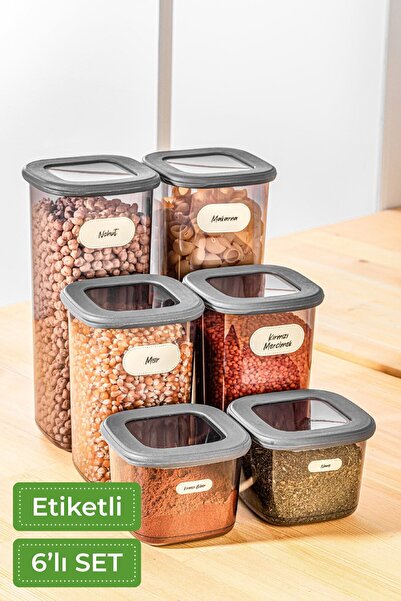 Mira Home Set of 6 food storage containers with label, 2x (0.55 liters, 1.2 l...